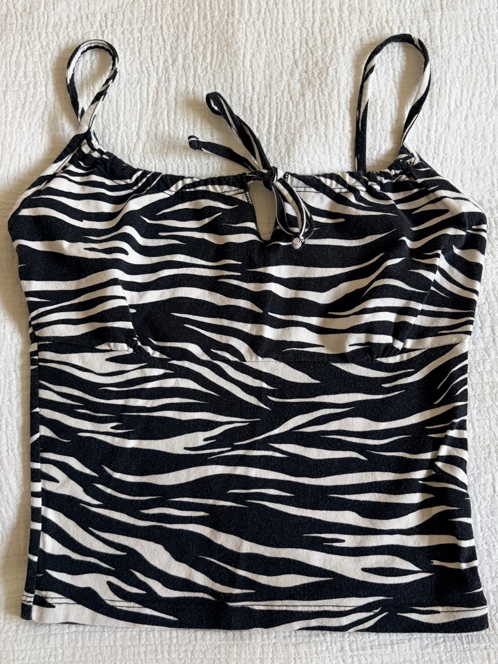 Brandy Melville/ John Galt Black and White Zebra Print Tank Top